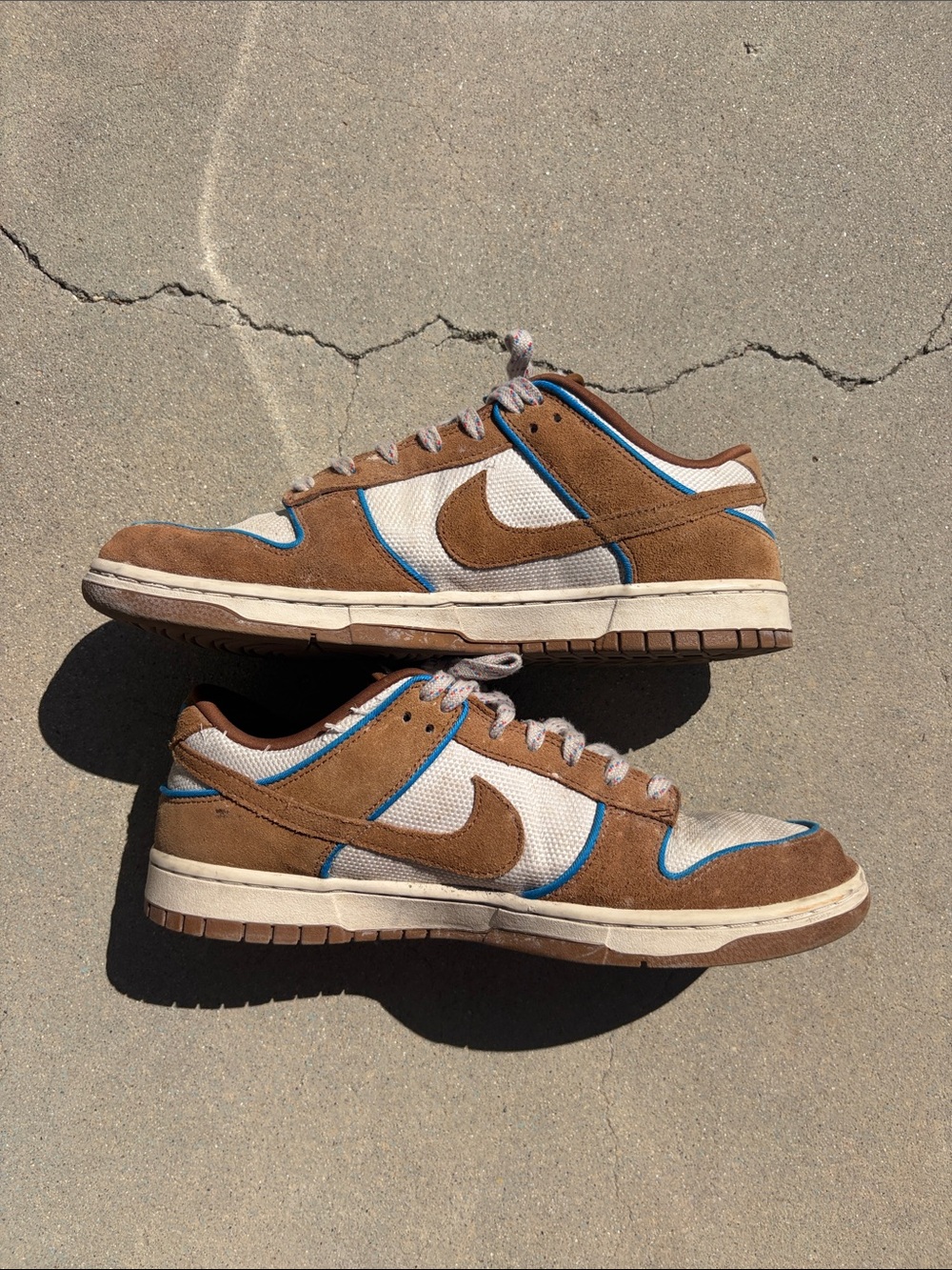 Nike Dunks Brown, White & Blue Low-Top Sneakers
